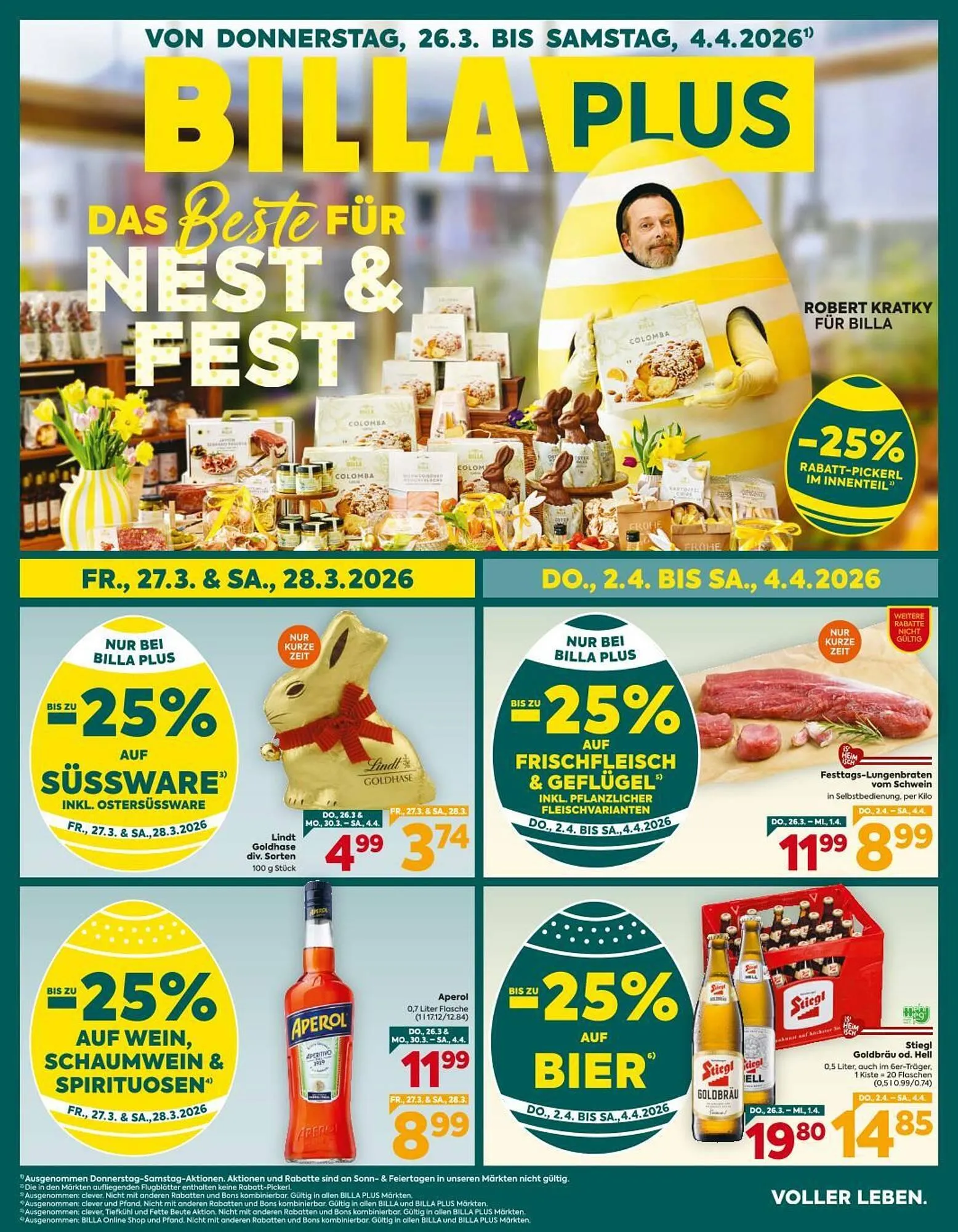 Billa Corso Flugblatt von 26. März bis 4. April 2026 - Flugblätt seite 1