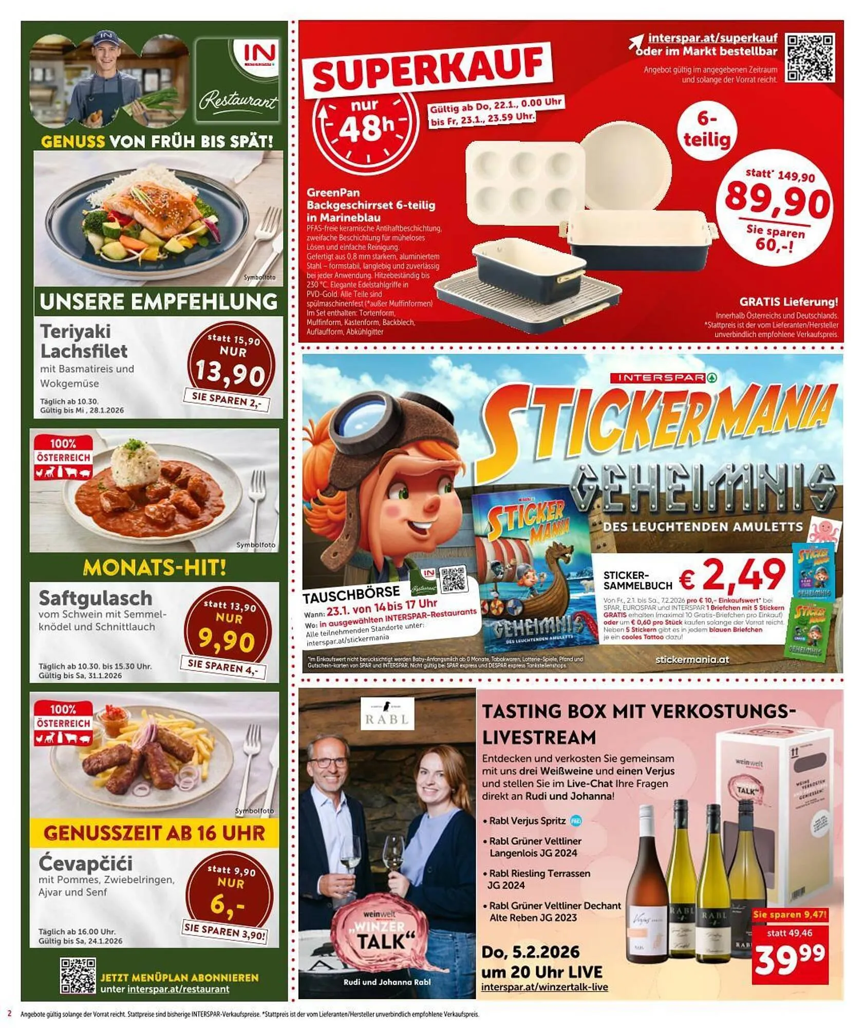 Interspar Flugblatt von 22. Jänner bis 28. Jänner 2026 - Flugblätt seite  2