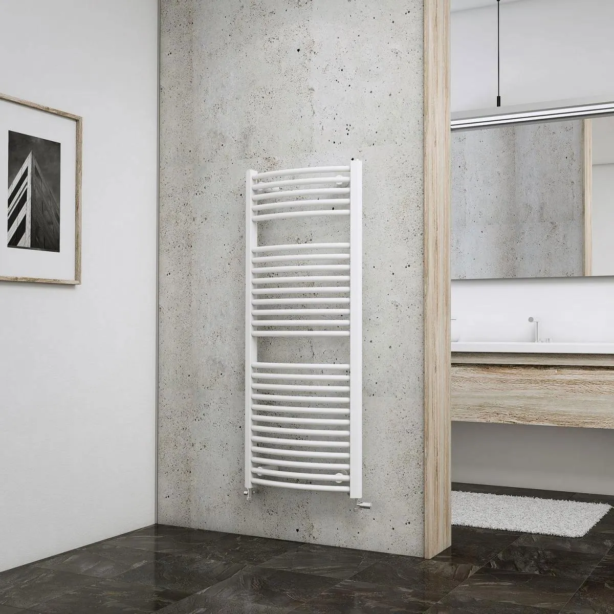 Schulte Design-Heizkörper München rund 1215 x 500 mm alpinweiß