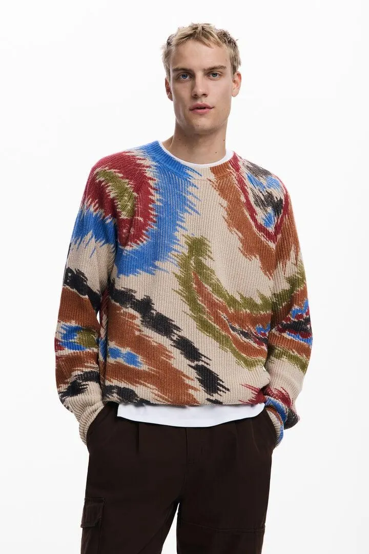 Abstrakter Paisley-Pullover