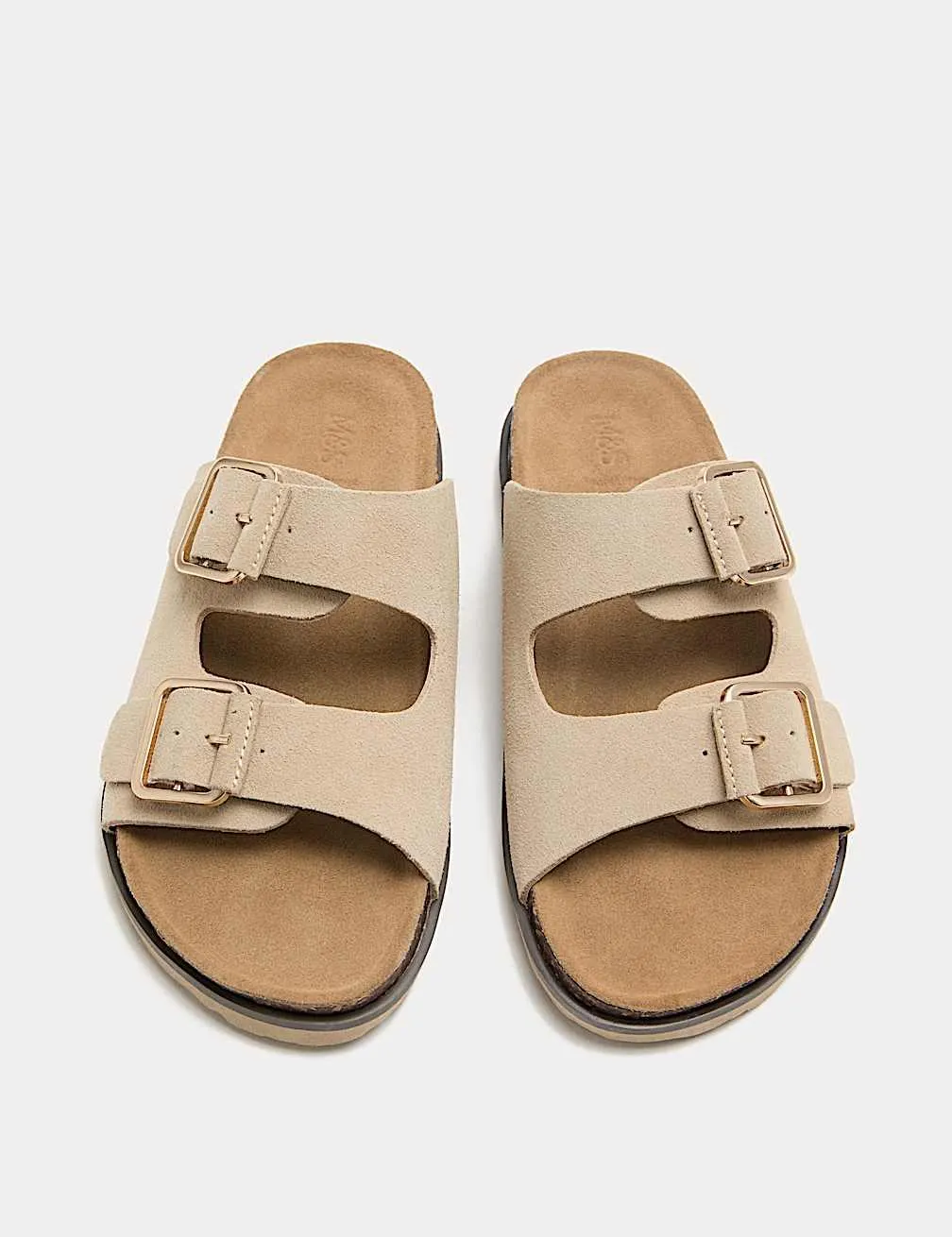 Wildledermules mit Doppelschnalle und Fußbett