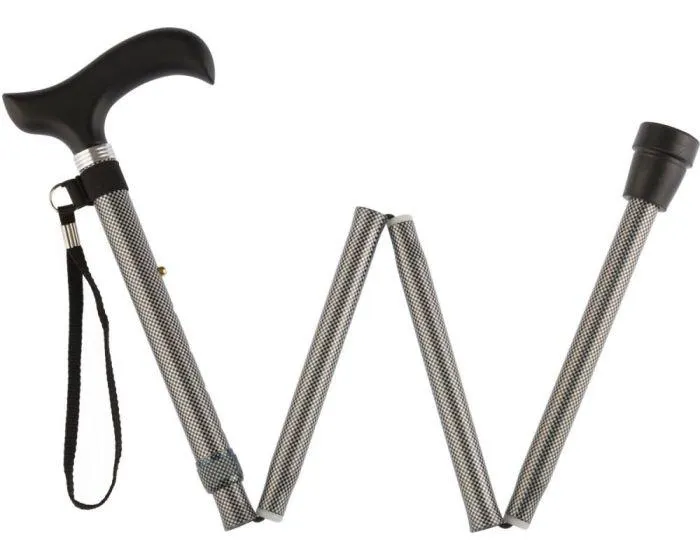 RUSSKA faltbarer Aluminium-Gehstock mit Derby-Griff