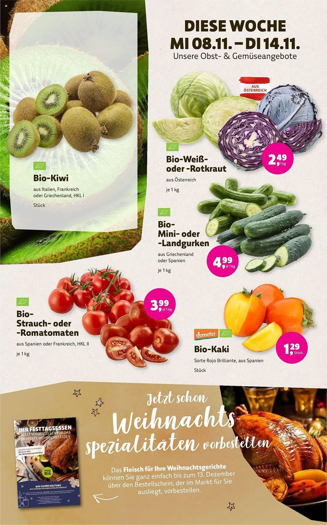 Denn's Biomarkt Flugblatt von 8. November bis 21. November 2023 - Flugblätt seite 4