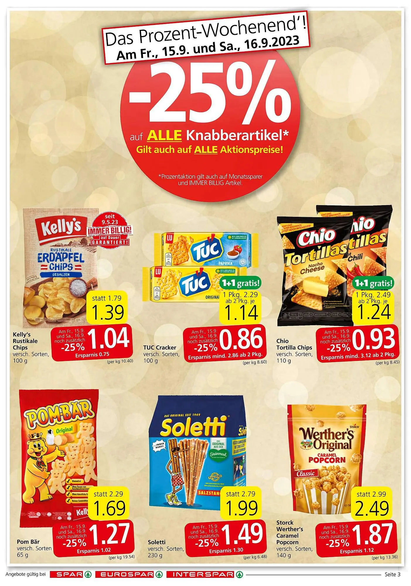 Spar Flugblatt von 14. September bis 27. September 2023 - Flugblätt seite 3