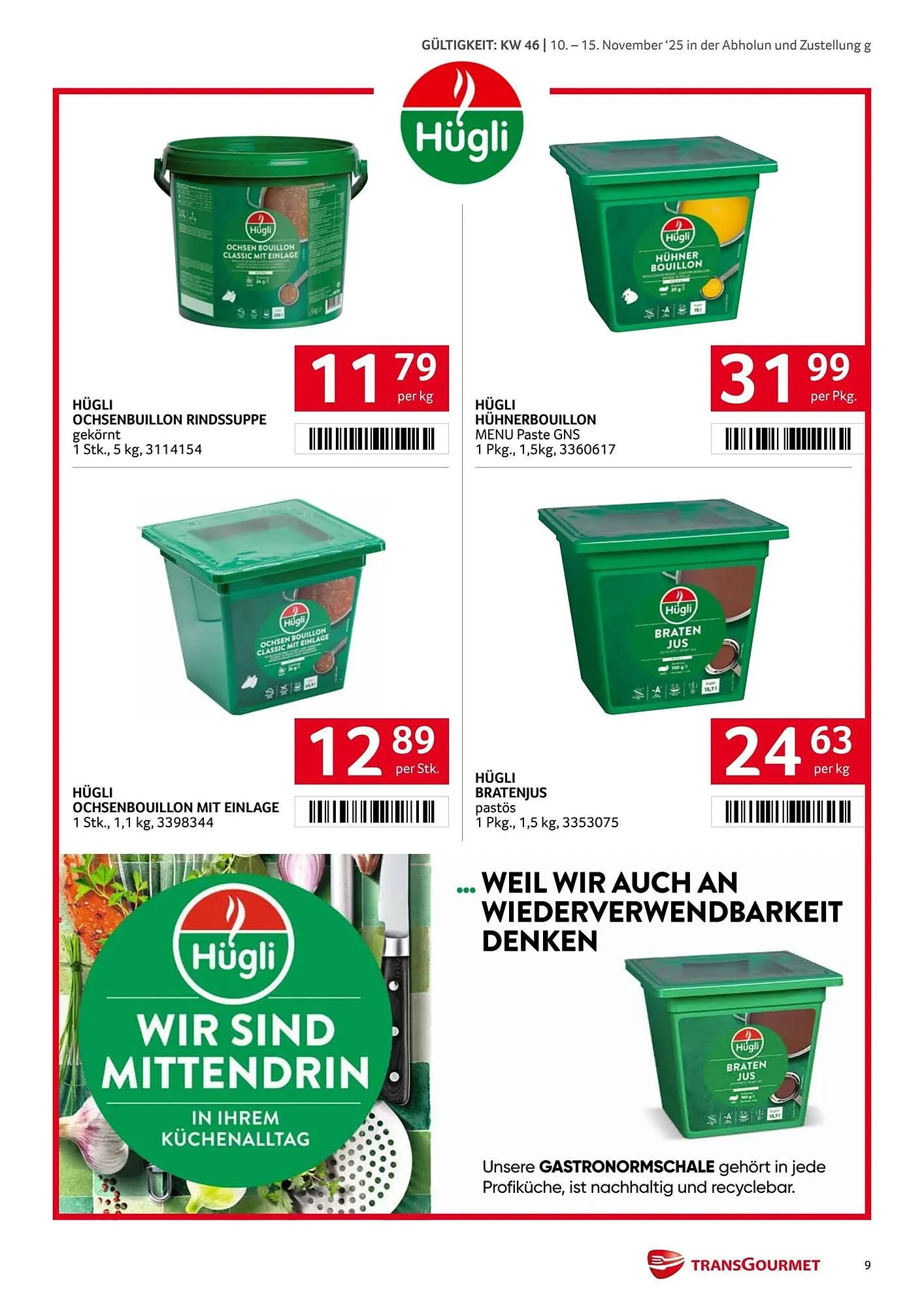 Transgourmet Flugblatt von 10. November bis 15. November 2025 - Flugblätt seite 9