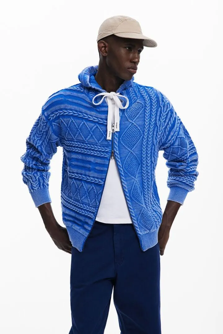 Geflochtener Reißverschluss-Pullover