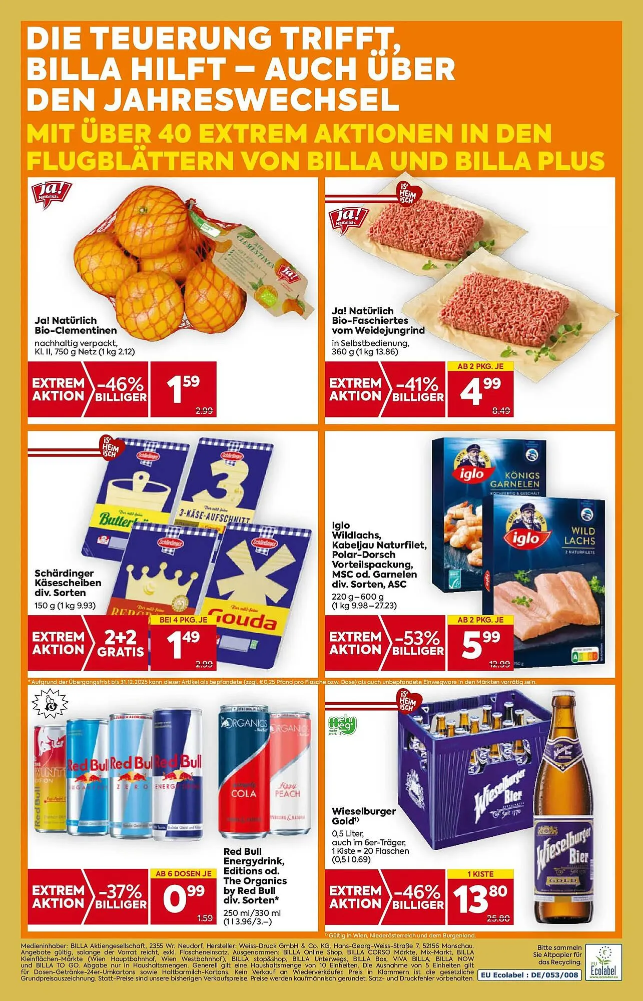 Billa Flugblatt von 27. Dezember bis 31. Dezember 2025 - Flugblätt seite  16