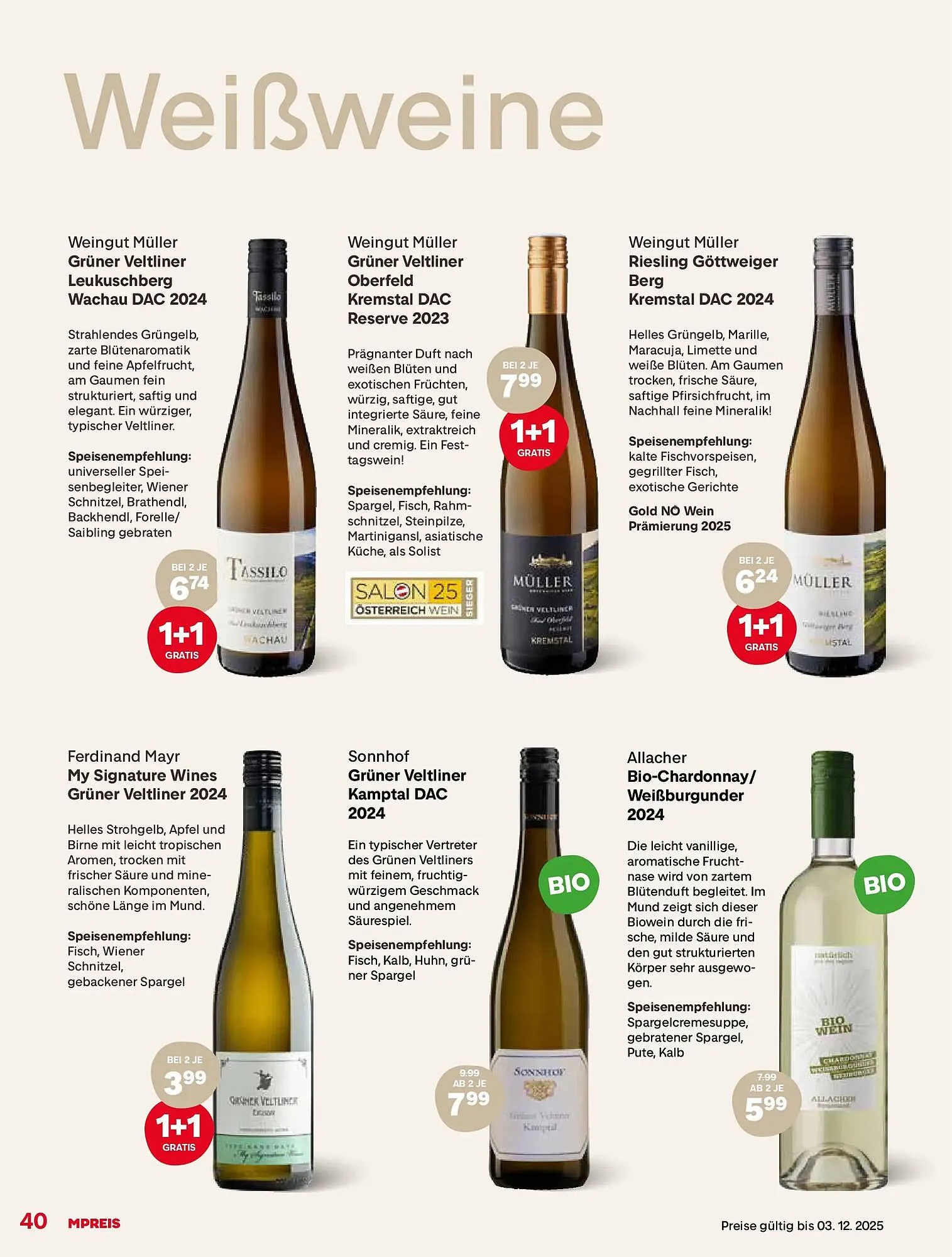 MPreis Flugblatt von 24. November bis 14. Dezember 2025 - Flugblätt seite  40