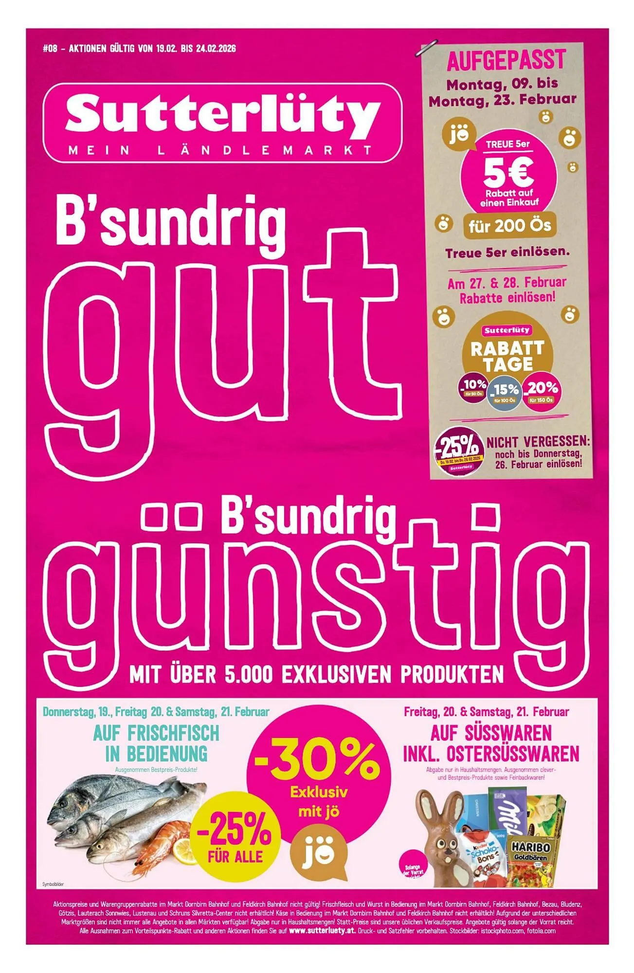 Sutterlüty Flugblatt von 19. Februar bis 25. Februar 2026 - Flugblätt seite 1