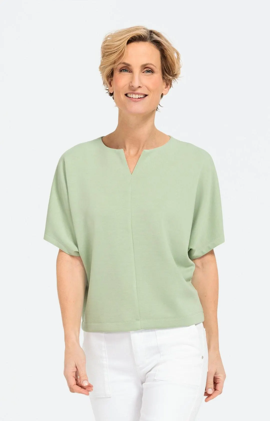 Sweatshirt mit kurzen Fledermausärmeln