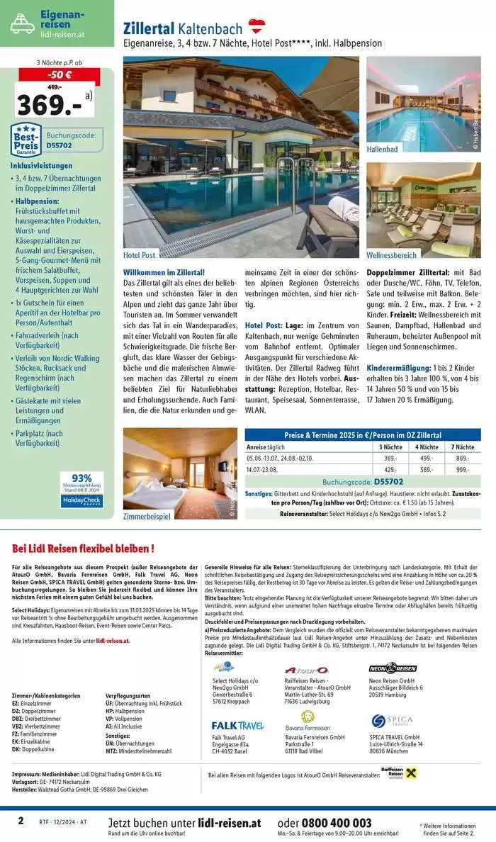 Aktuelle Reiseprospekte Themenprospekt Dezember von 13. Dezember bis 15. Jänner 2025 - Flugblätt seite  2