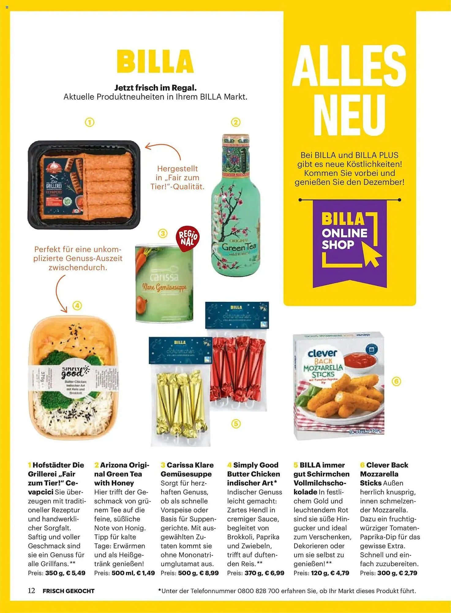 Billa Flugblatt von 1. Dezember bis 31. Dezember 2025 - Flugblätt seite  12