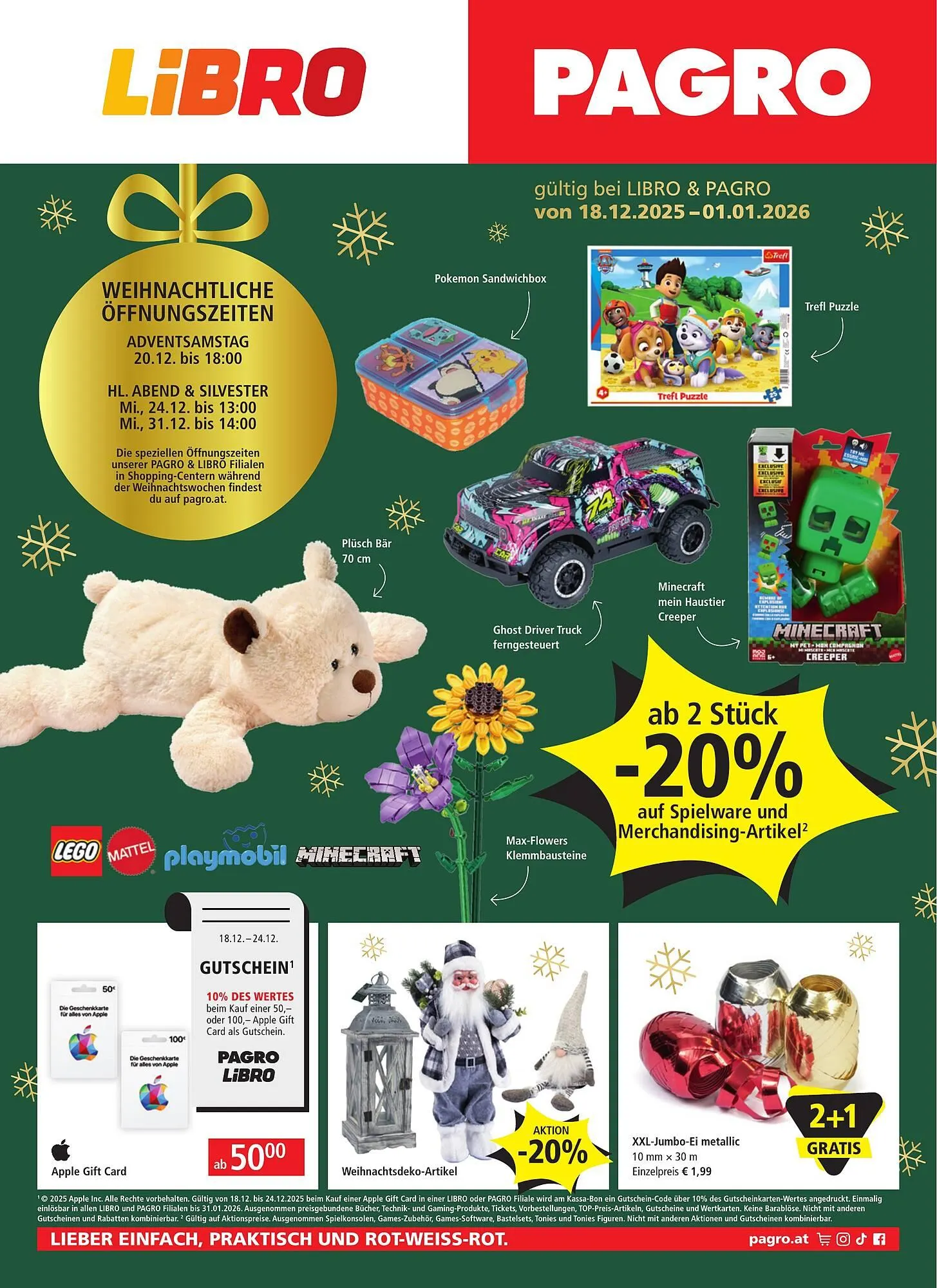 Pagro Diskont Flugblatt von 18. Dezember bis 1. Jänner 2026 - Flugblätt seite  1