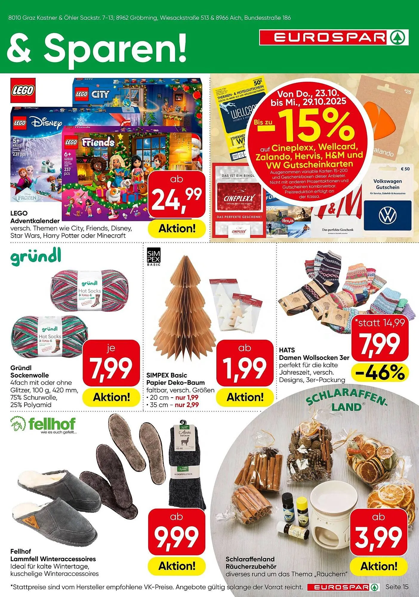 Eurospar Flugblatt von 23. Oktober bis 5. November 2025 - Flugblätt seite 15