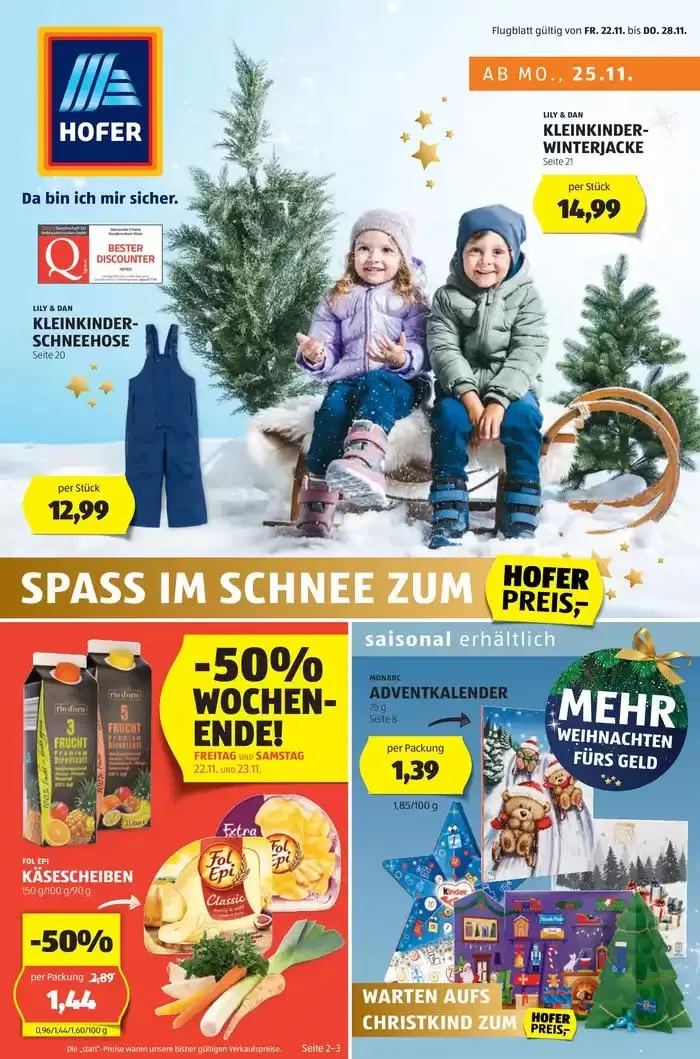 Blättern Sie online im HOFER Flugblatt von 20. November bis 4. Dezember 2024 - Flugblätt seite 1