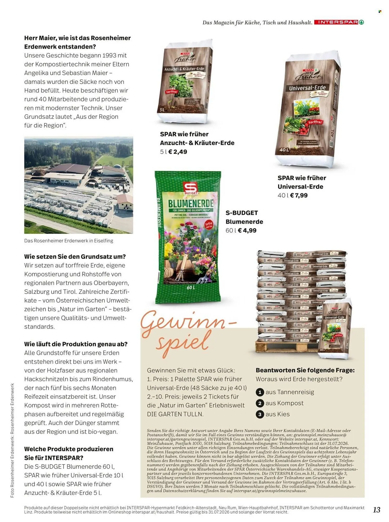 Interspar Flugblatt von 7. April bis 31. Juli 2026 - Flugblätt seite  13
