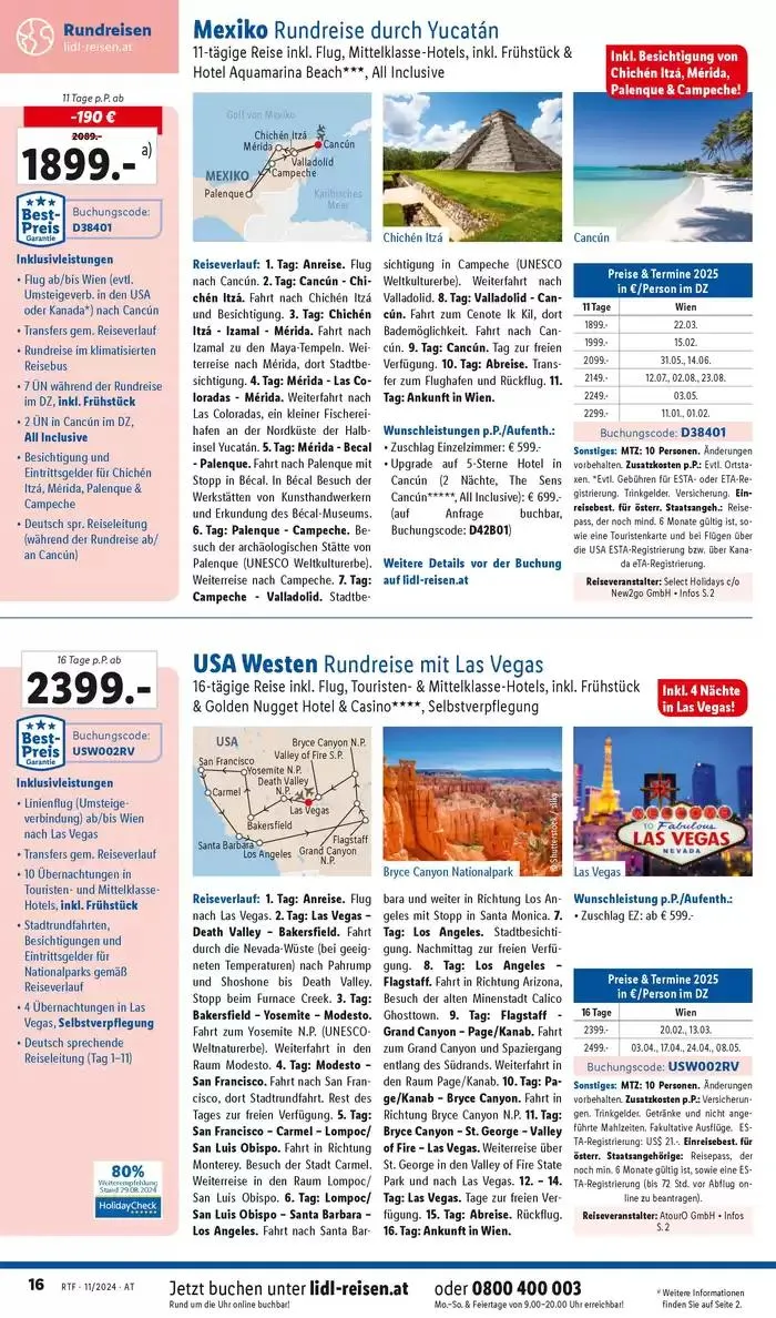 Aktuelle Reiseprospekte Themenprospekt November von 13. November bis 15. Dezember 2024 - Flugblätt seite 16