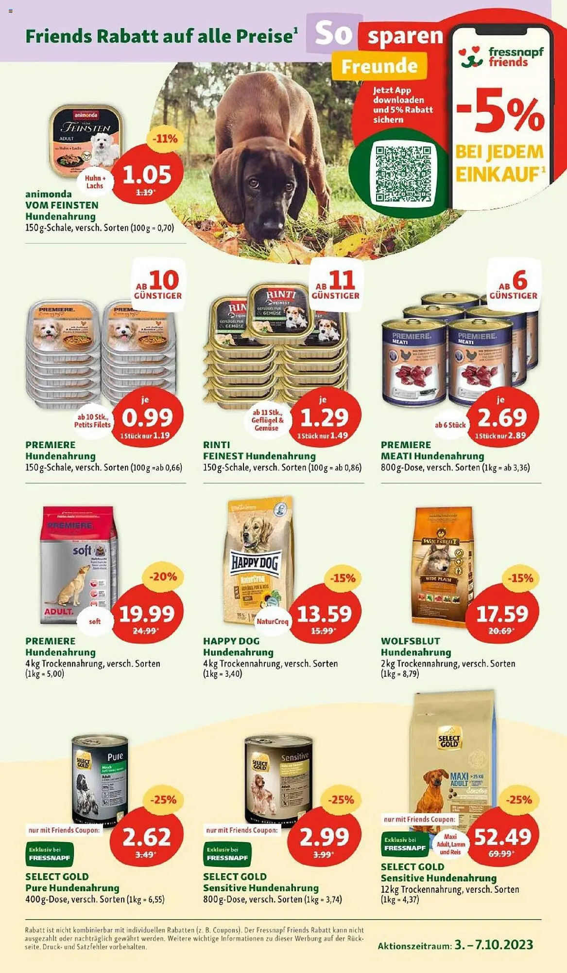 Fressnapf Flugblatt von 3. Oktober bis 7. Oktober 2023 - Flugblätt seite 3