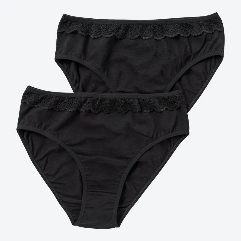 Damen-Rioslip mit Spitze, 2er-Pack
