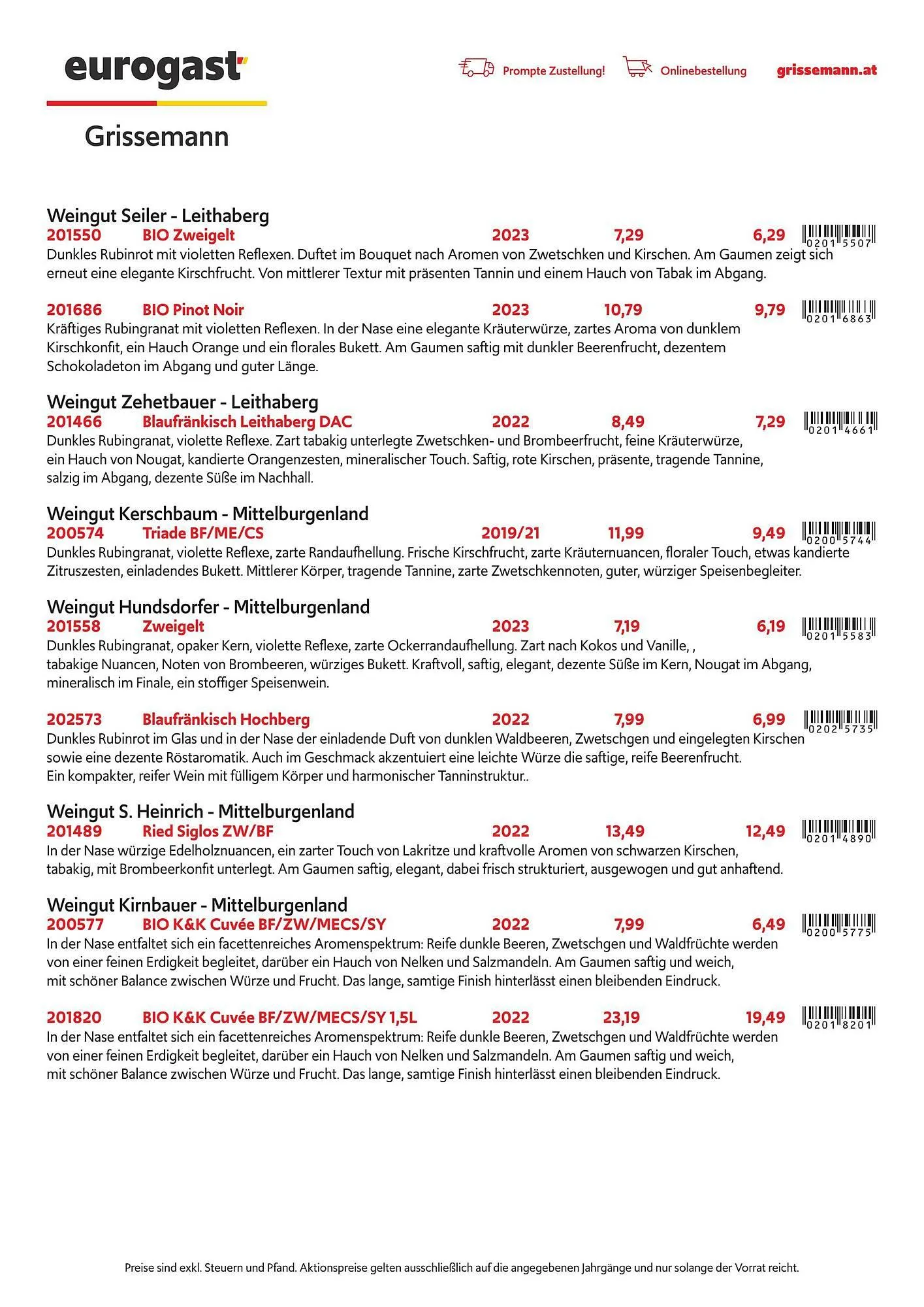 Eurogast Grissemann Flugblatt von 1. Dezember bis 31. Dezember 2025 - Flugblätt seite  5
