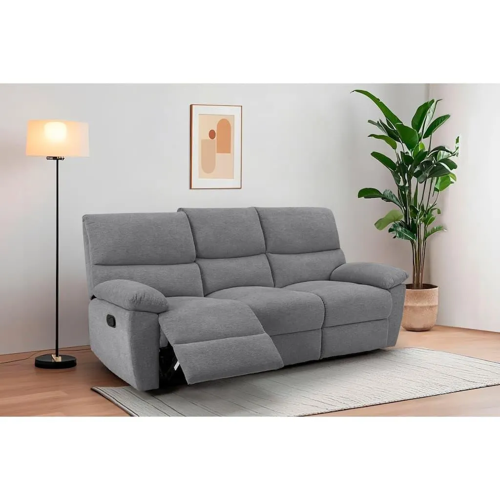 Home affaire 3-Sitzer »LANNOY, manuelle o. elelektrische Relaxfunktion in 2 Sitzen, USB A/C« Liegefunktion (105°-150°), Reclinersofa, Webstoff, Federkern