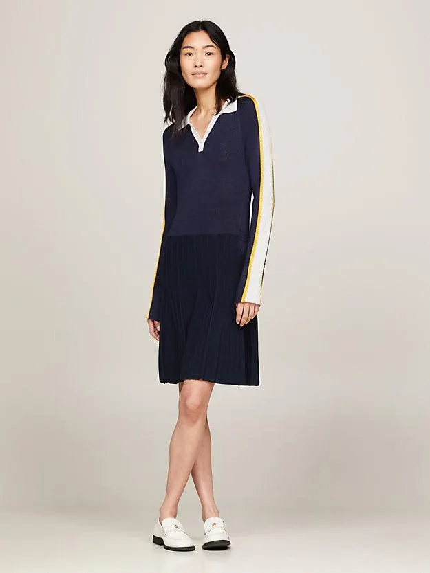 Crest Slim Fit Rippstrick-Polokleid
