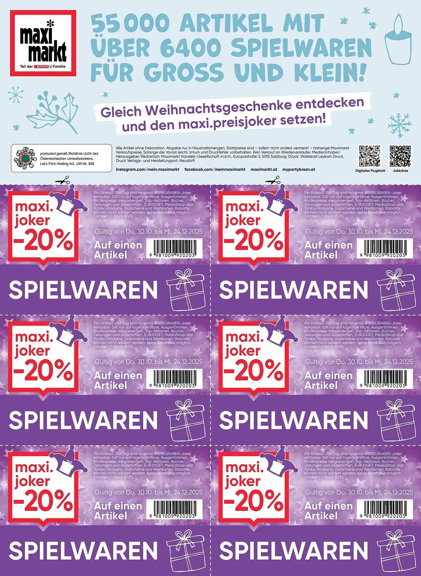 Maximarkt Flugblatt von 30. Oktober bis 24. Dezember 2025 - Flugblätt seite  48