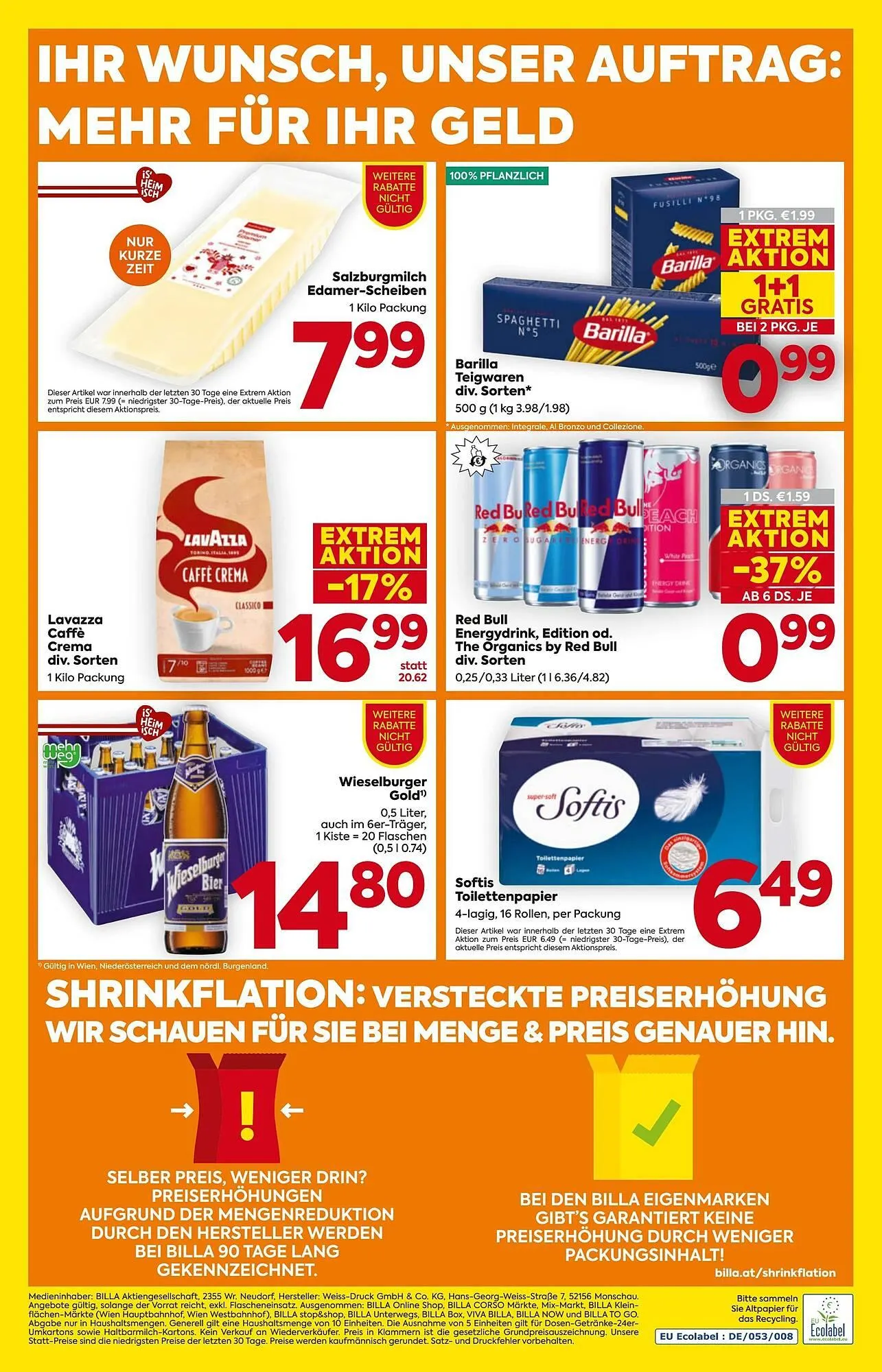 Billa Flugblatt von 22. Jänner bis 28. Jänner 2026 - Flugblätt seite  20