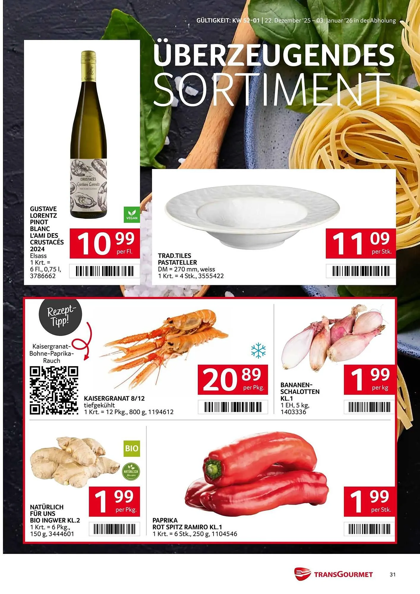 Transgourmet Flugblatt von 22. Dezember bis 4. Jänner 2026 - Flugblätt seite 31