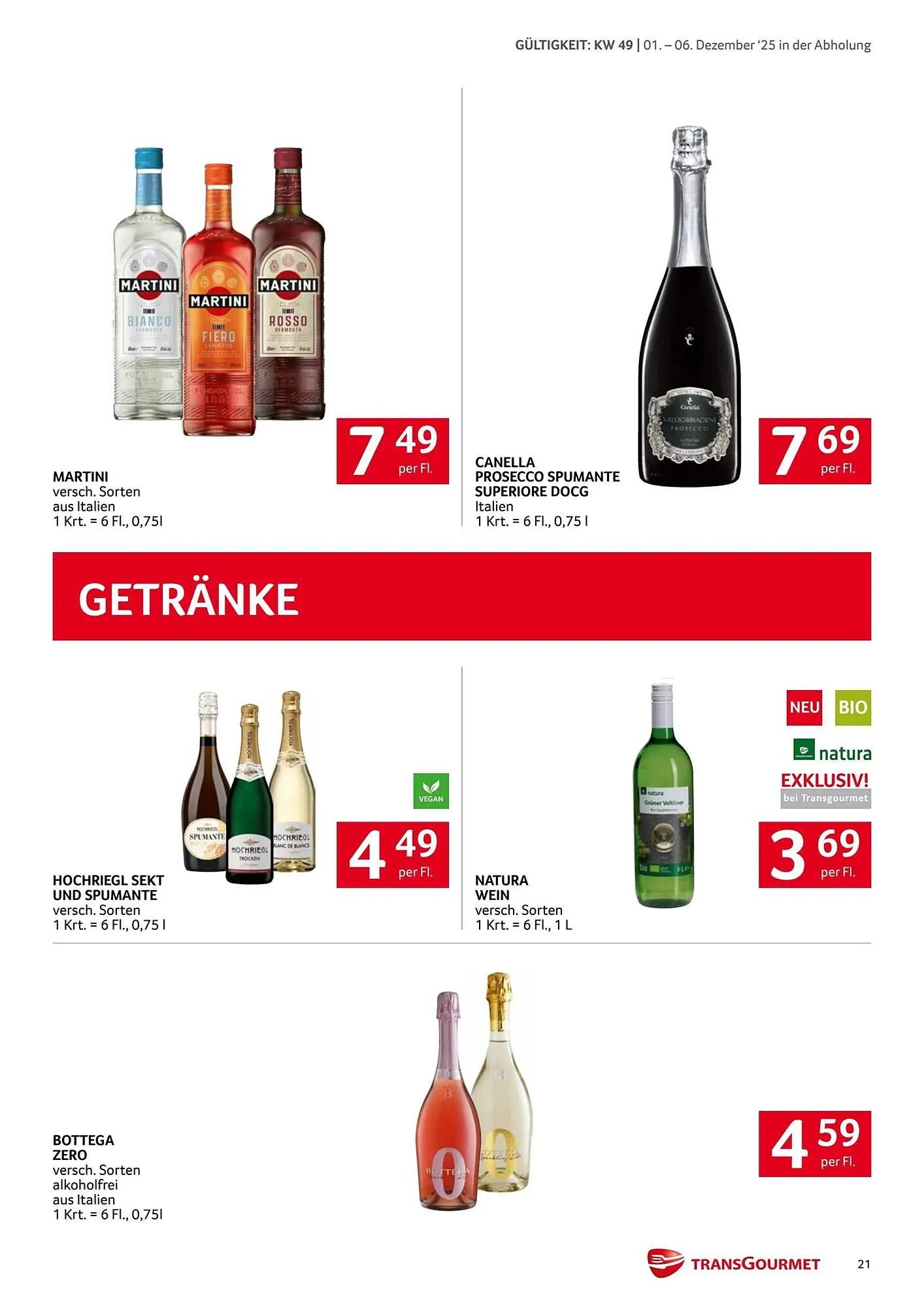 Transgourmet Flugblatt von 1. Dezember bis 7. Dezember 2025 - Flugblätt seite  21