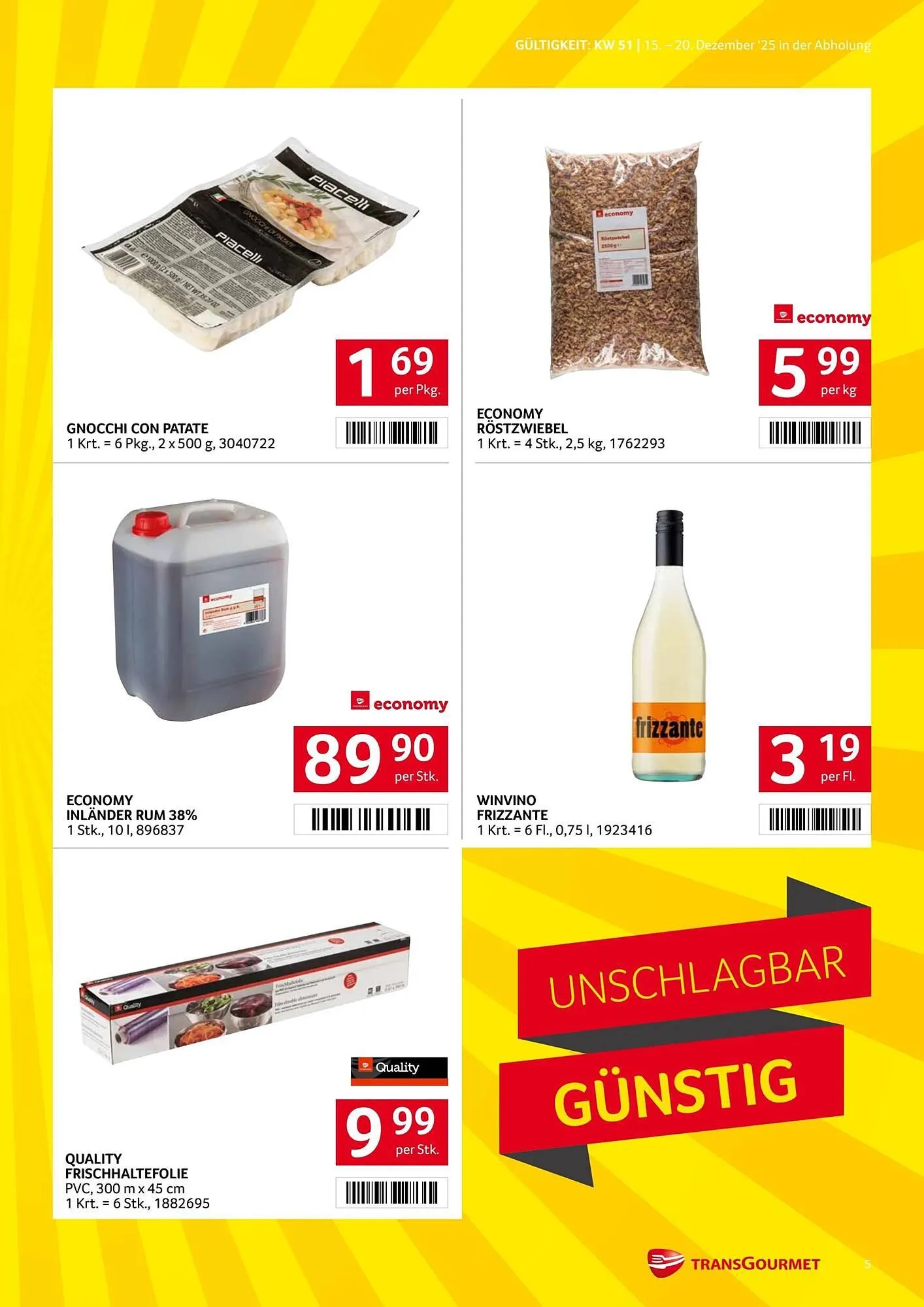 Transgourmet Flugblatt von 15. Dezember bis 21. Dezember 2025 - Flugblätt seite  5