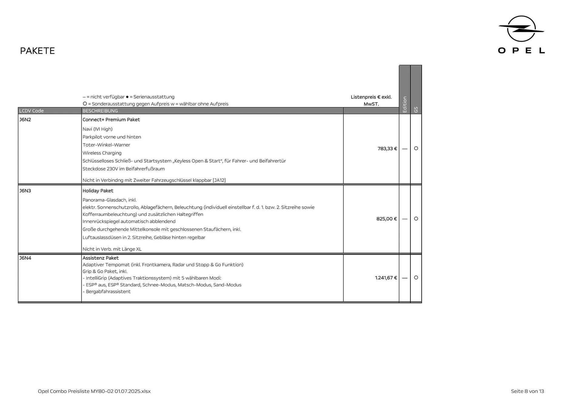 Opel Flugblatt von 18. August bis 18. November 2025 - Flugblätt seite 8