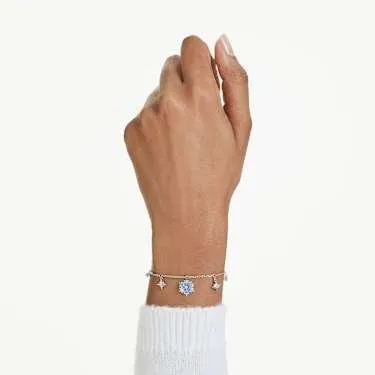 Magic Armband Schneeflocke, Blau, Rhodiniert