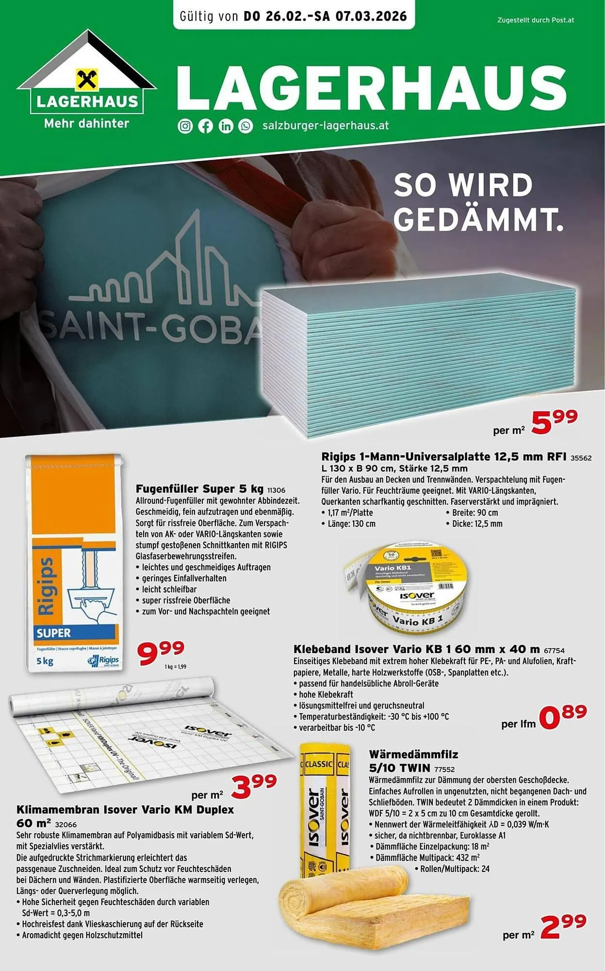 Salzburger Lagerhaus Flugblatt von 26. Februar bis 7. März 2026 - Flugblätt seite  9