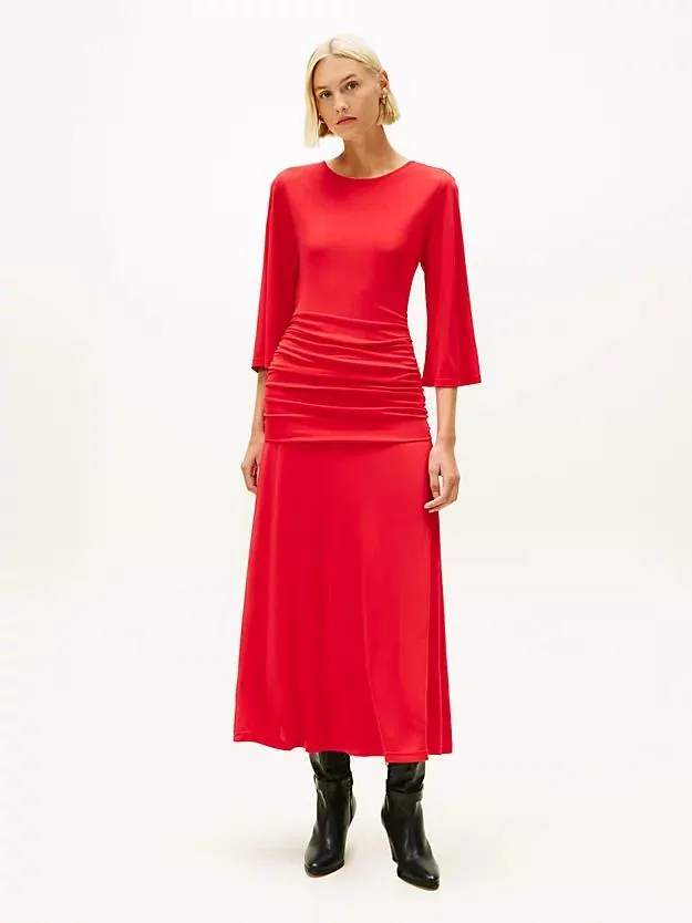 Slim Fit Midikleid Festive aus Krepp mit Raffung