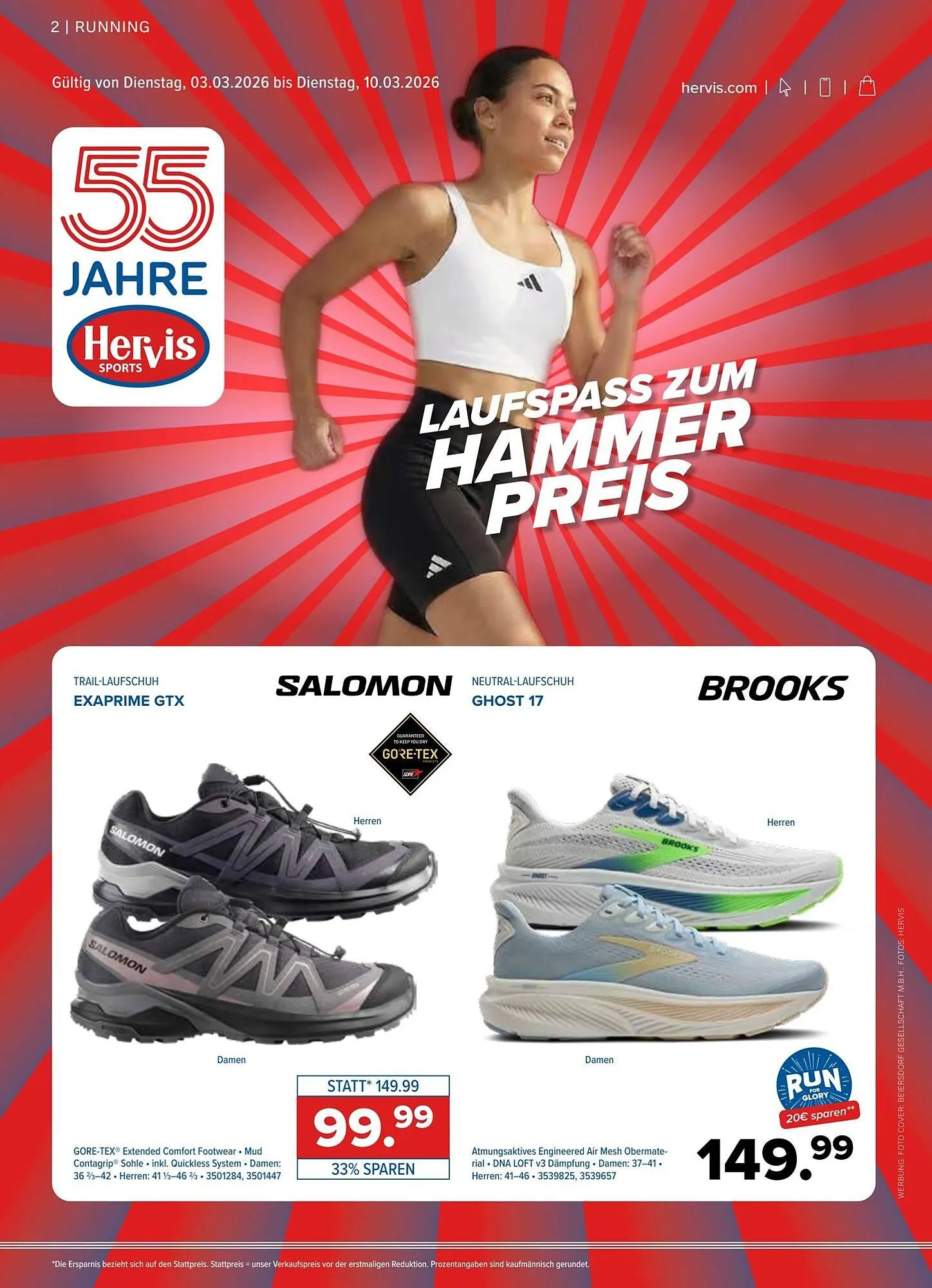 Hervis Flugblatt von 3. März bis 10. März 2026 - Flugblätt seite  1