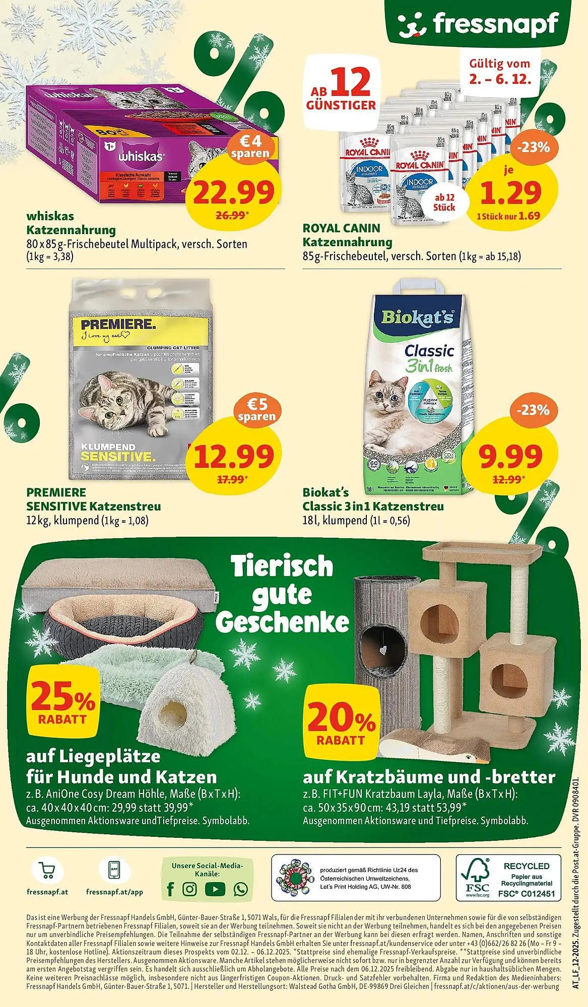 Fressnapf Flugblatt von 2. Dezember bis 6. Dezember 2025 - Flugblätt seite  8