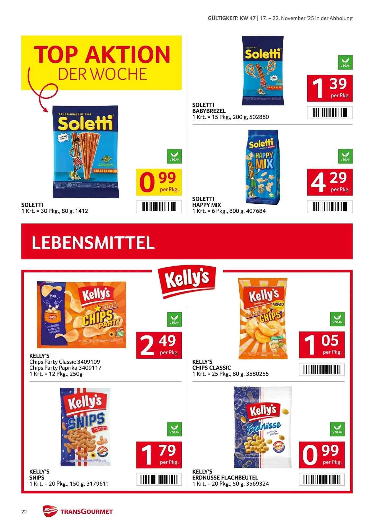 Transgourmet Flugblatt von 17. November bis 23. November 2025 - Flugblätt seite  22
