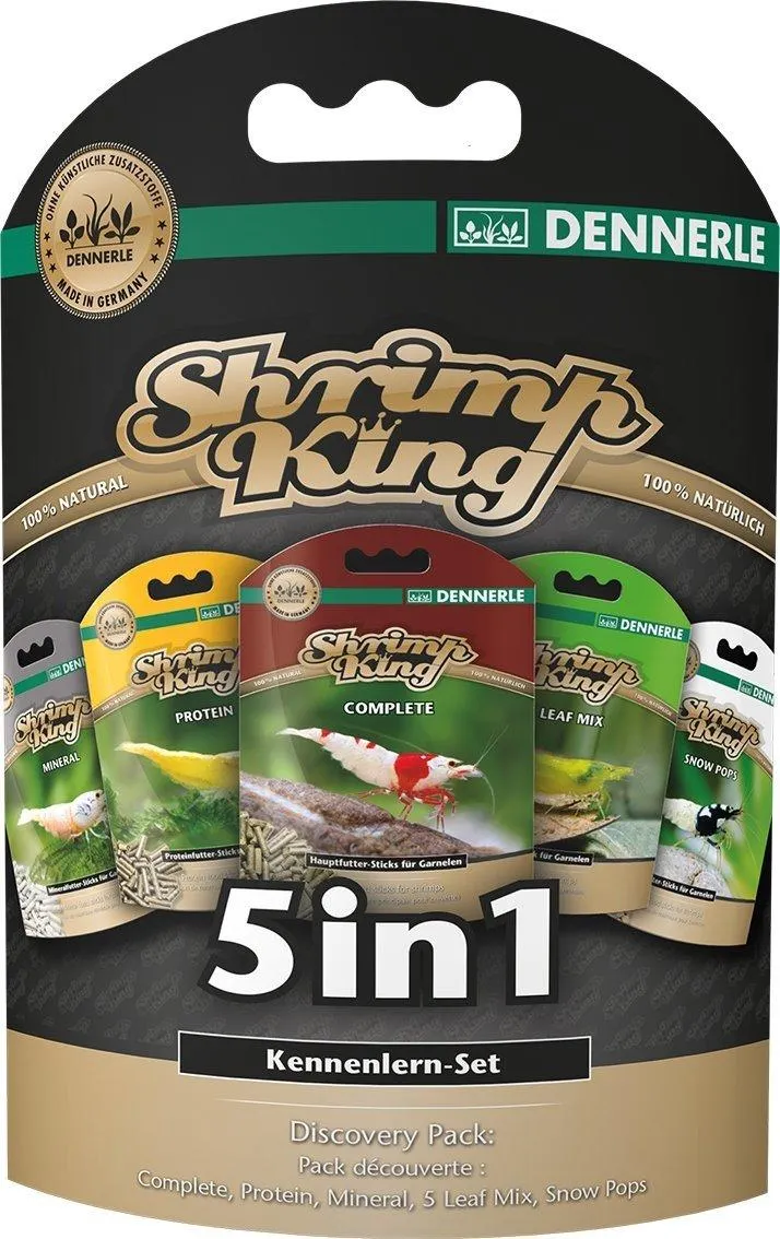 Sparpaket 2 x 30 g Dennerle Shrimp King 5in1 Kennenlern-Set Aquarium Garnelenfutter