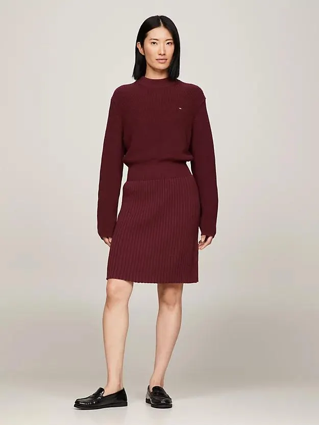 Sweatshirt-Kleid mit Perlfangmuster