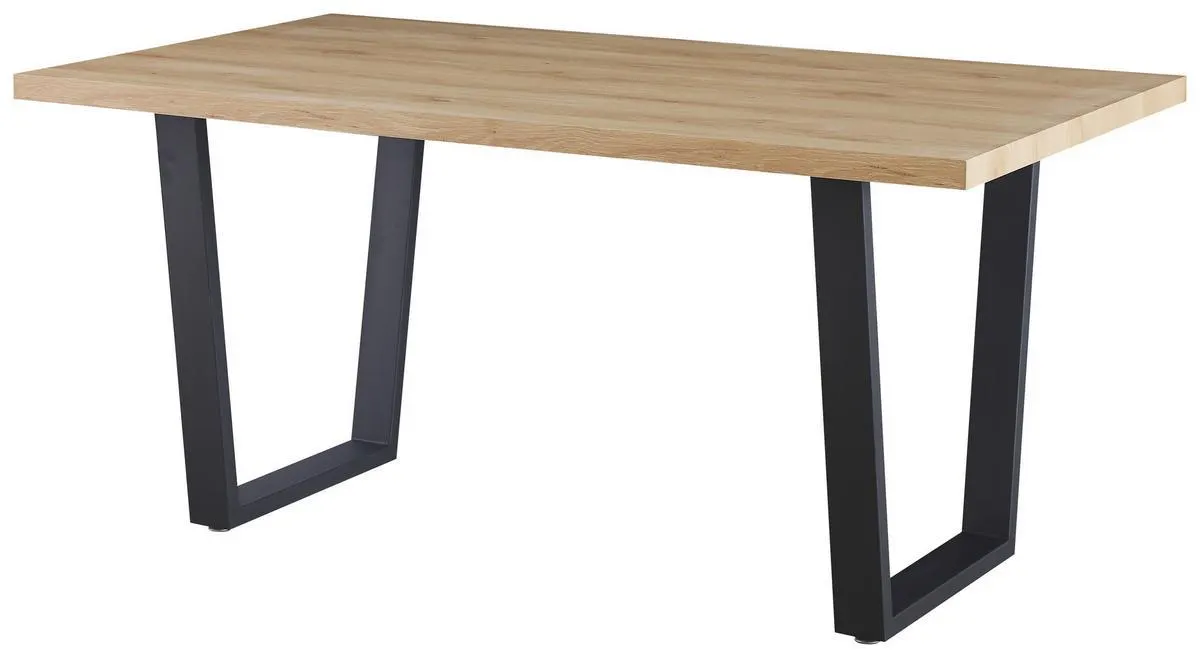 Esstisch Rudi 160x90 cm Naturfarben/Schwarz