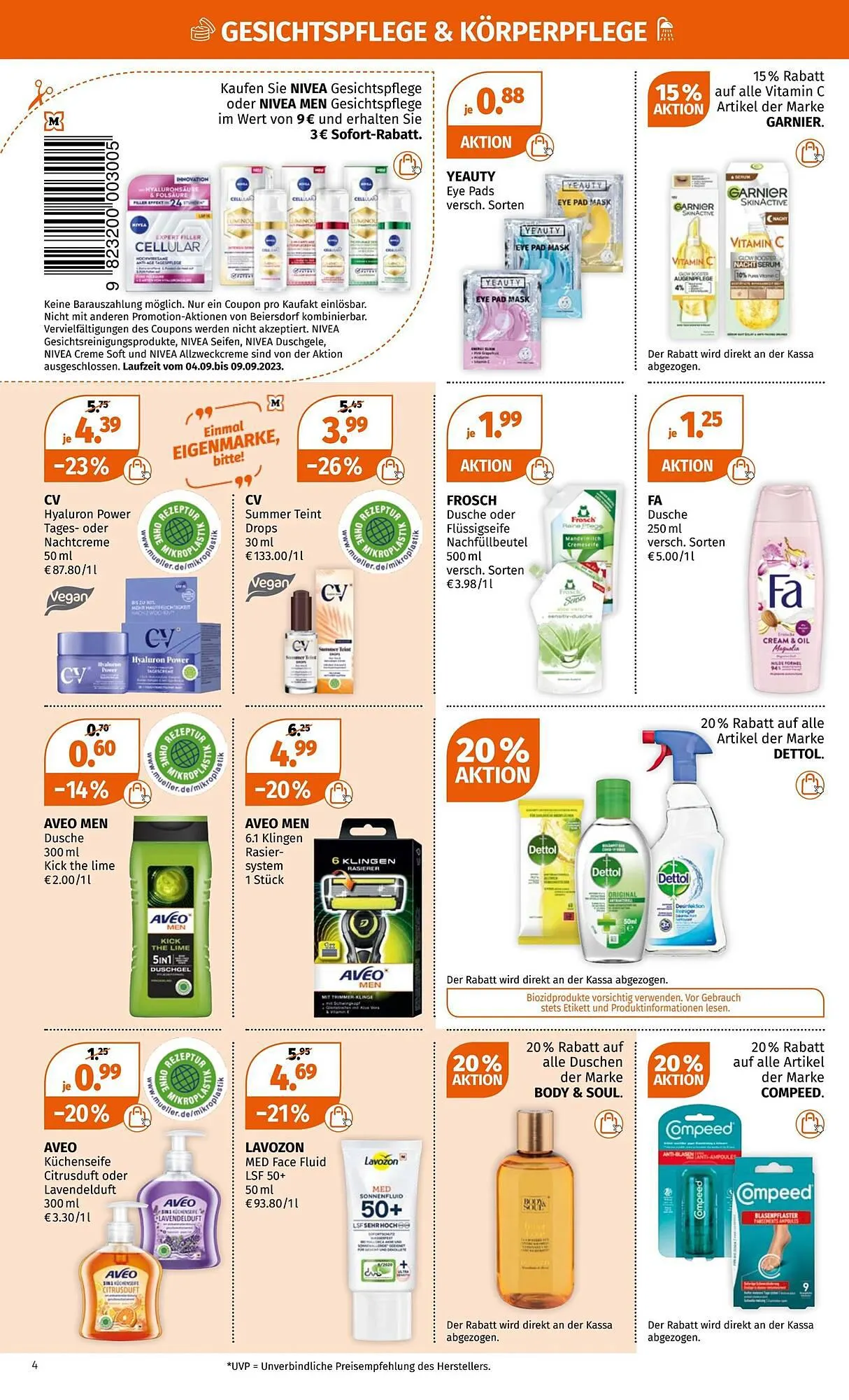 Müller Flugblatt von 3. September bis 9. September 2023 - Flugblätt seite 4