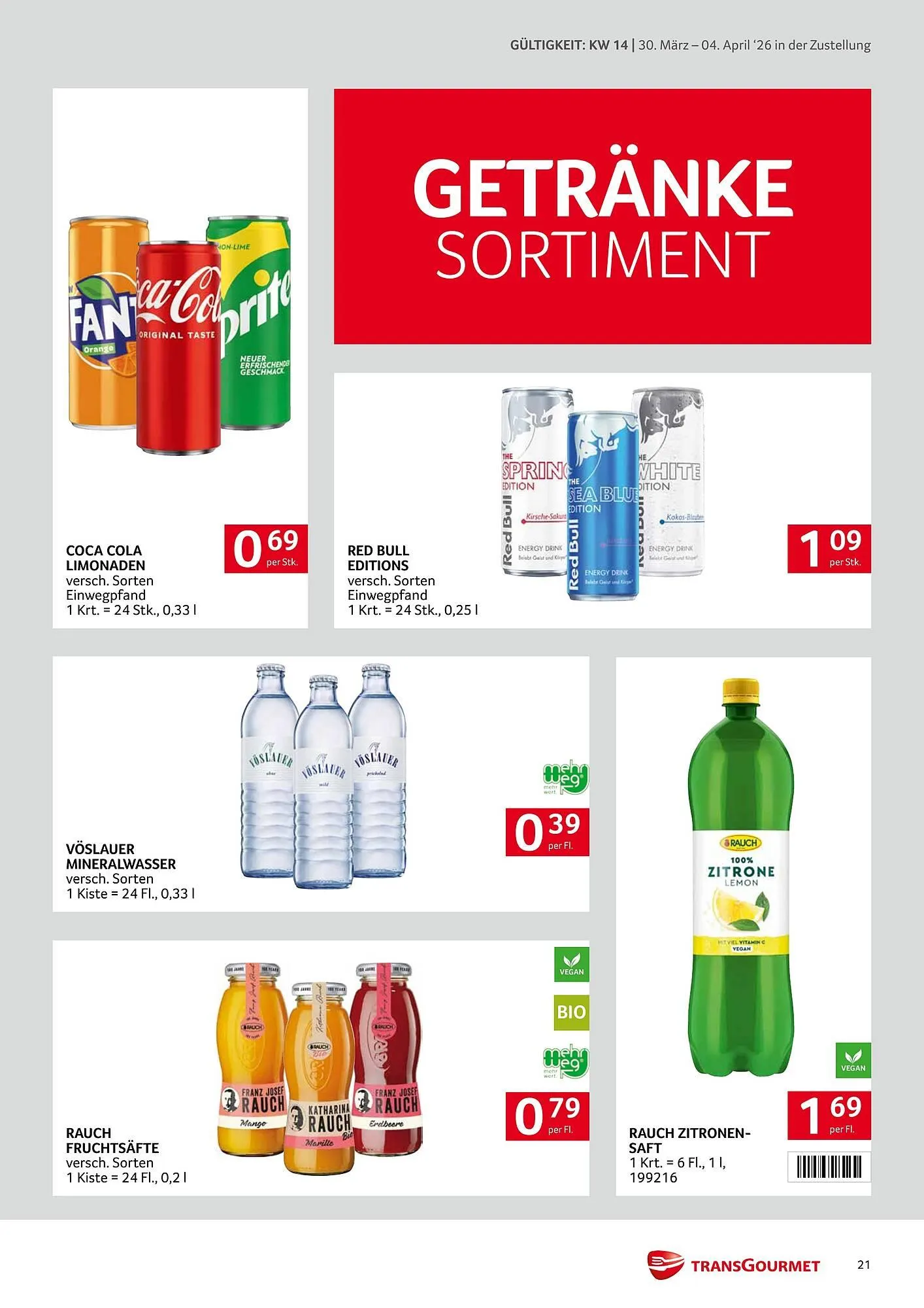 Transgourmet Flugblatt von 30. März bis 4. April 2026 - Flugblätt seite  21