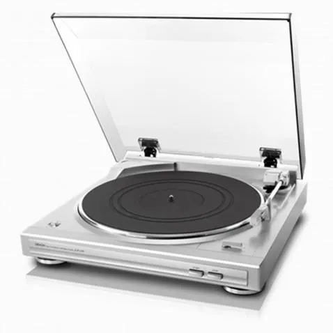 Denon DP-29F silber Plattenspieler mit Riemenantrieb