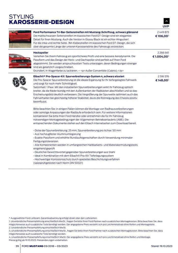 FORD MUSTANG von 2. November bis 2. November 2024 - Flugblätt seite  39