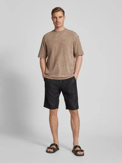 T-Shirt mit Label-Stitching in beige