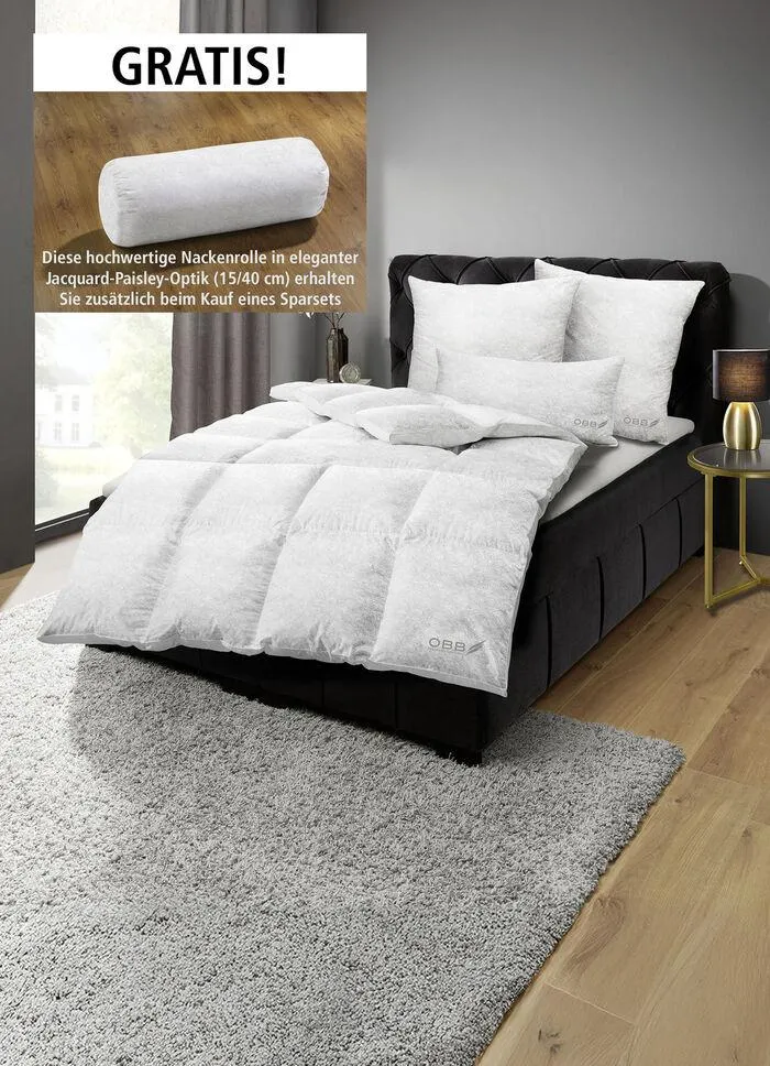 Daunen-Bettwarenprogramm in eleganter Jacquard-Paisley-Optik