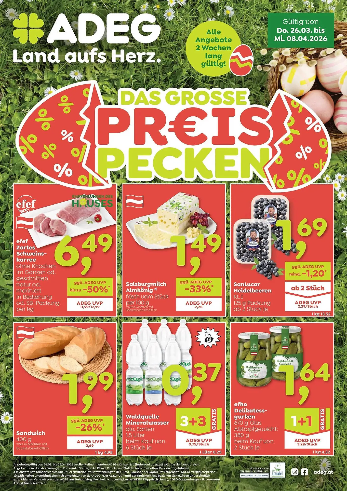 ADEG Flugblatt von 26. März bis 8. April 2026 - Flugblätt seite  1