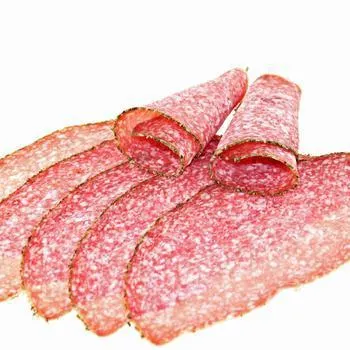 Salami geschnitten