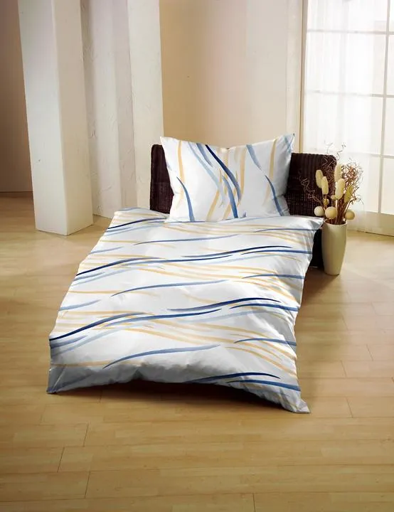 GERALD WITTMANN Bettwäsche in Microfaser-Seersucker Blau | 70 x 90 / 140 x 200 cm